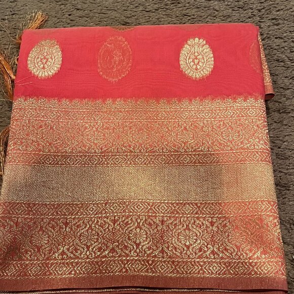 Soft Banarasi Saree in Pastel Pink with Rich Zari Border & Pallu Boutique - Picture 6 of 15